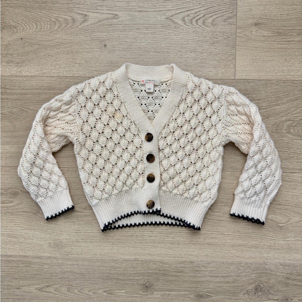 Crewcuts Cream Knit Cardigan Sweater